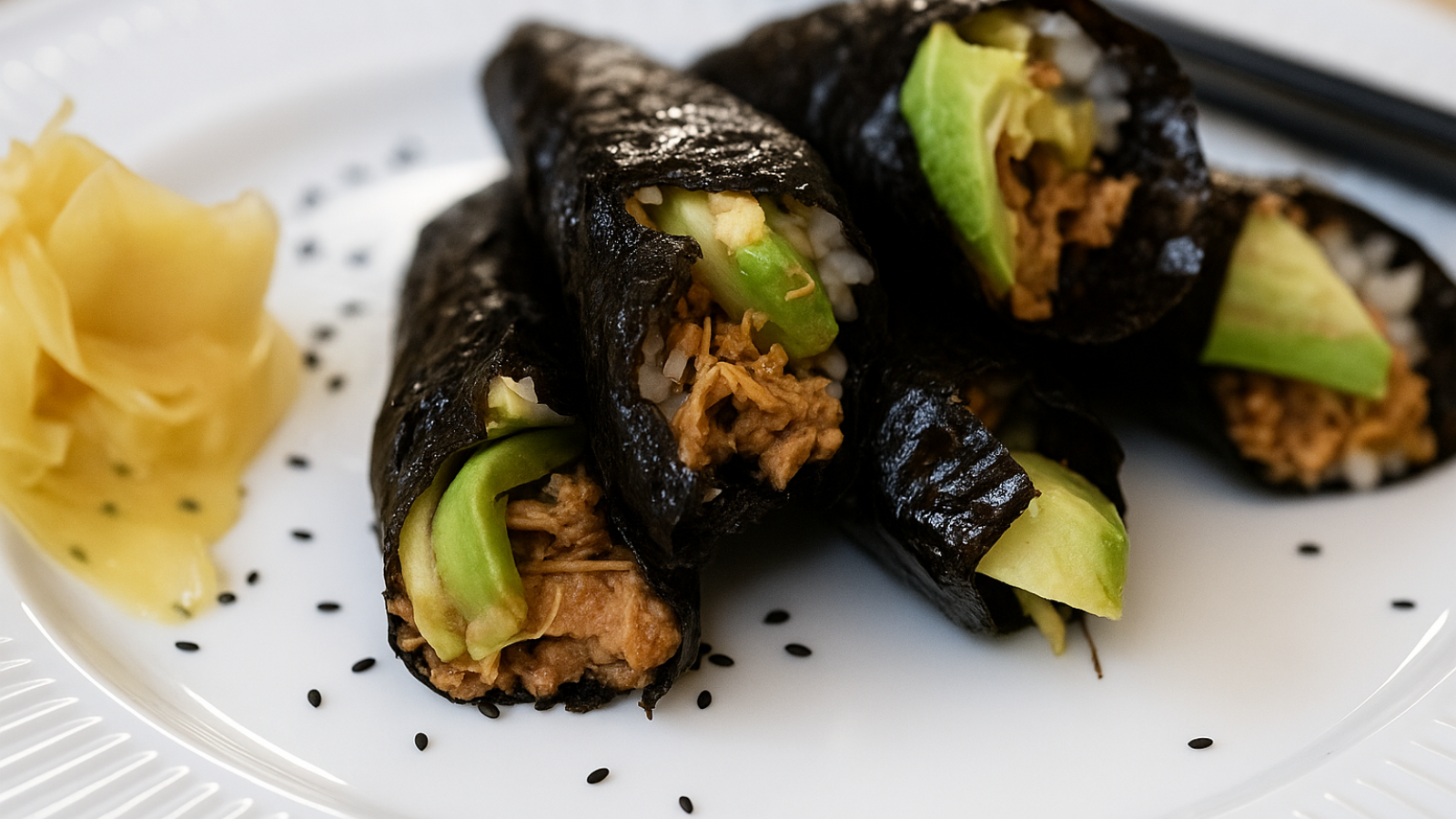 Spicy Tuna Temaki (Spicy Tuna Hand Rolls).
