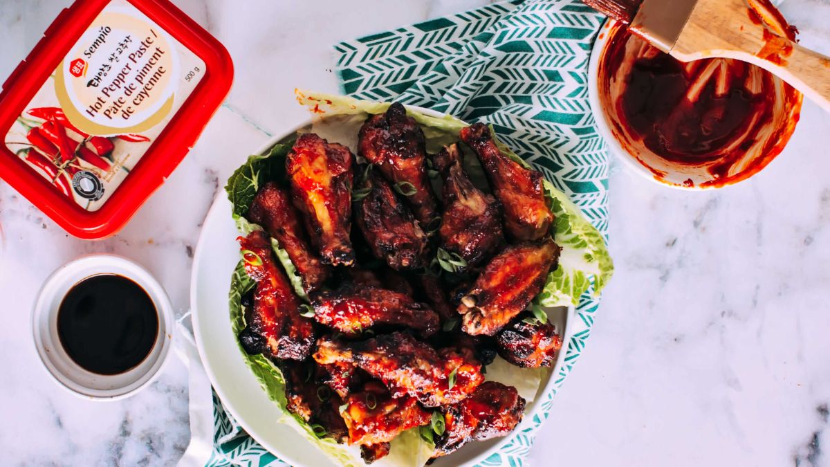 Sticky-Spicy Korean Chicken Wings.