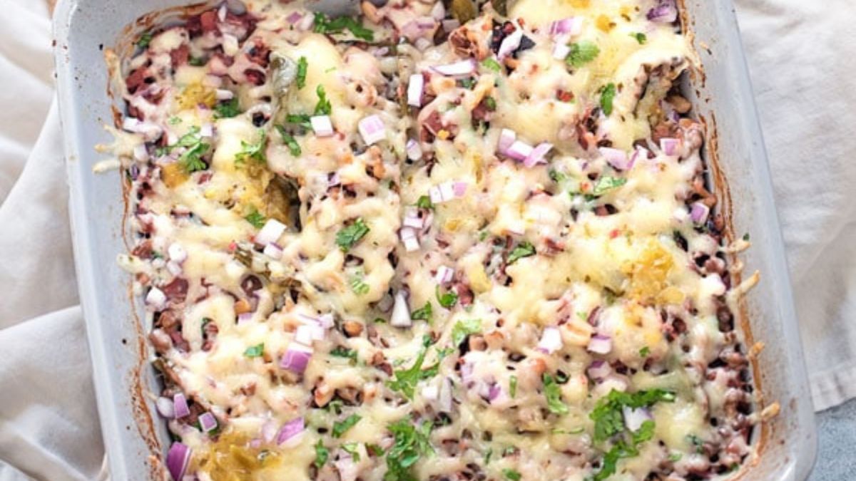 Stuffed Poblanos Casserole.