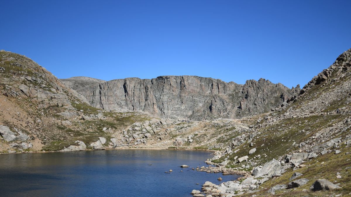 Summit Lake Mount Evans Colorado Elevation 12,840 feet Aug 25, 2021/.