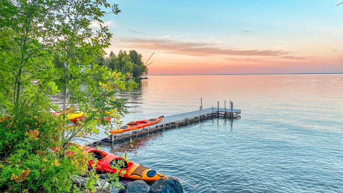 Sunset at the Apostle Islands in Wisconsin.