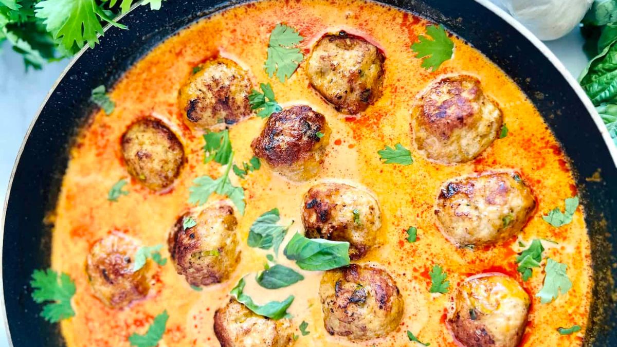 Thai Curry Chicken Meatballs.