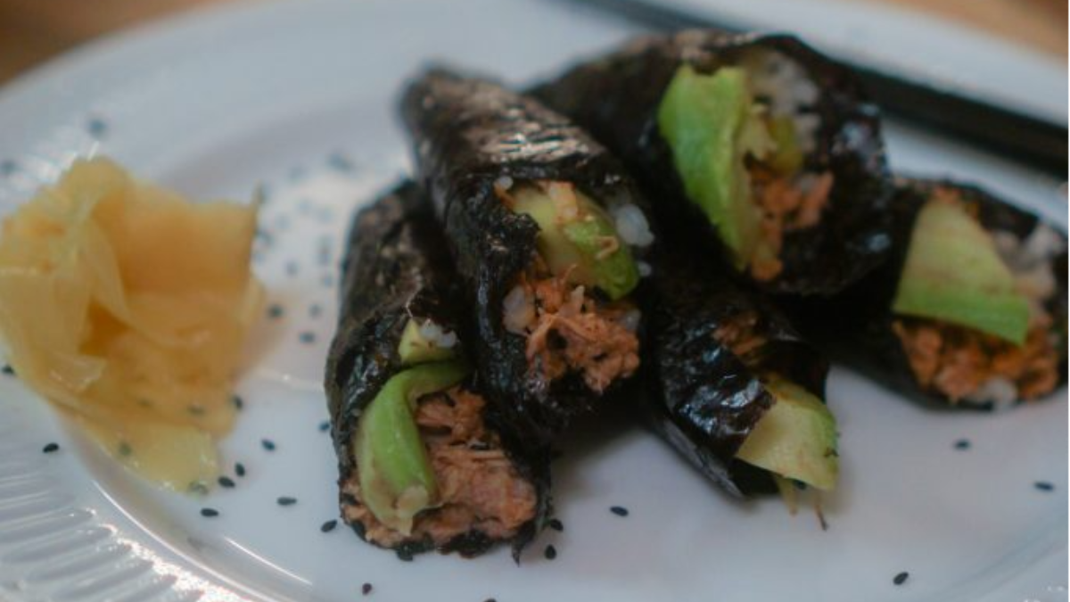 Spicy Tuna Temaki (Spicy Tuna Hand Rolls).
