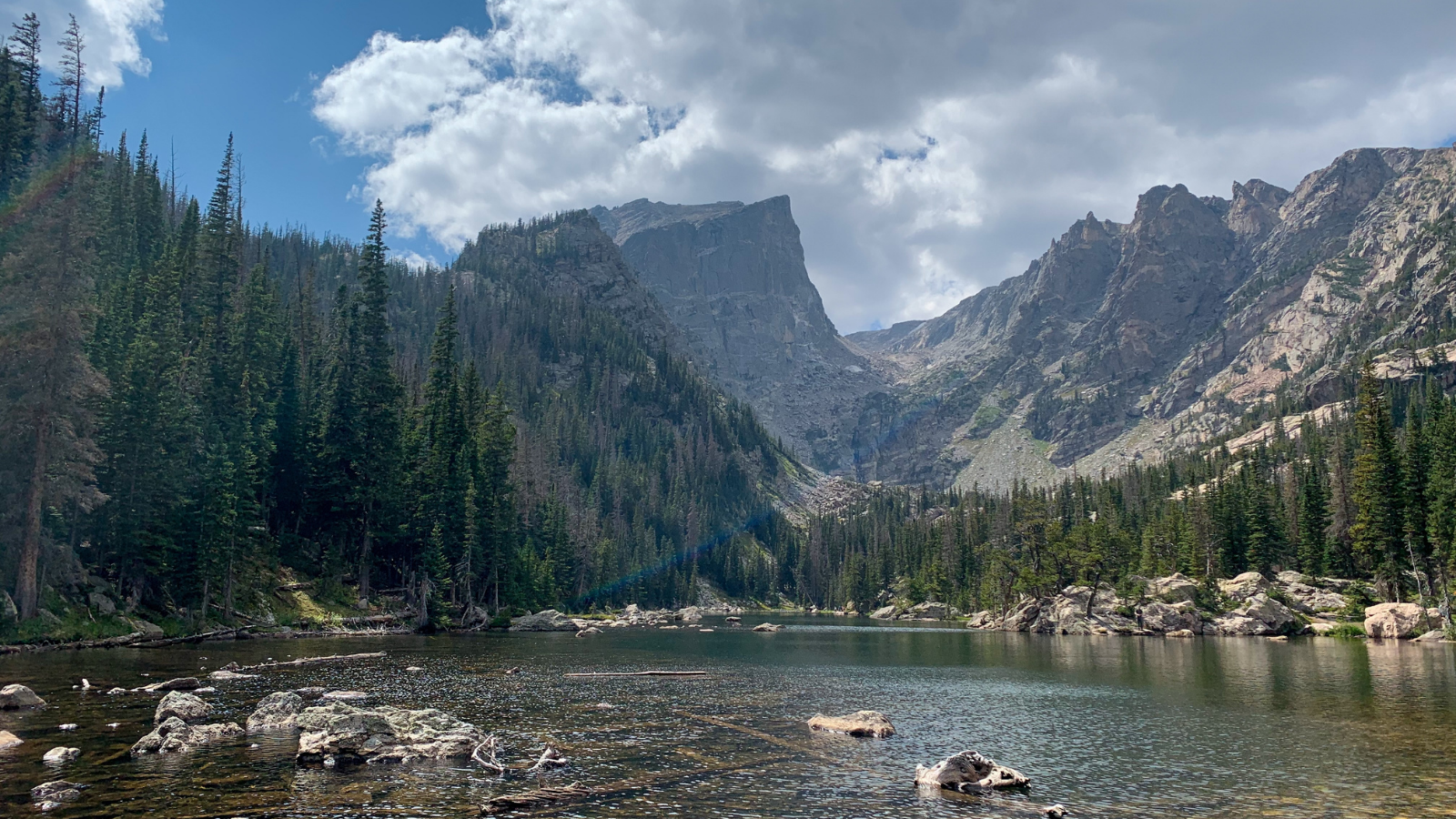Beautiful Dream Lake in Rocky Mountain National Park.