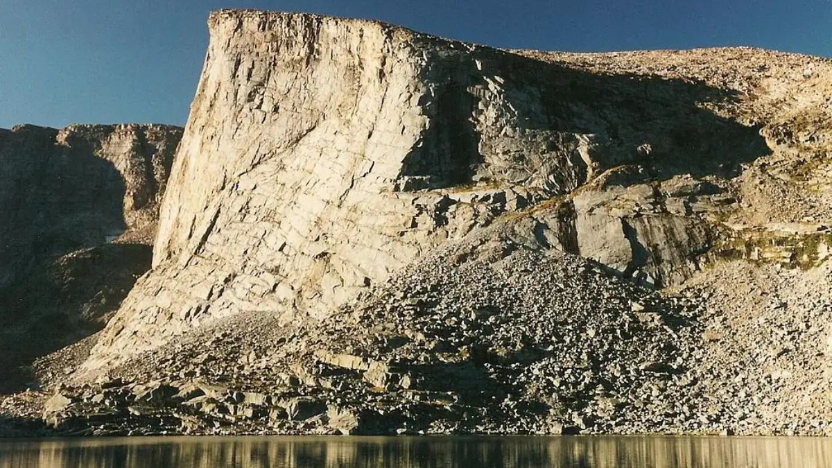 The lower of the lakes. Bighorn Mountains-- August 2001.