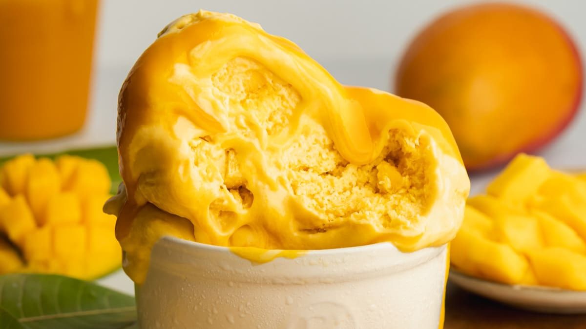 Vegan Mango Ice Cream (No Churn, 3 Ingredients).