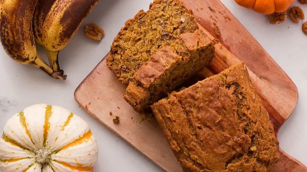 Vegan Pumpkin Banana Bread.