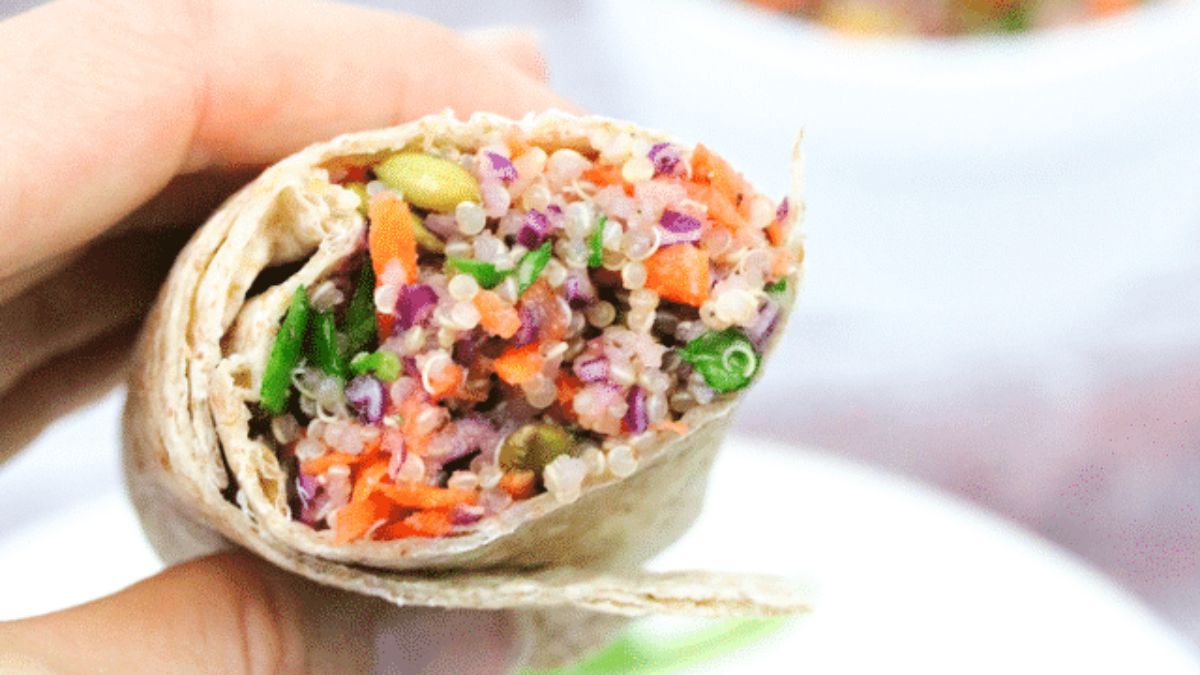 Veggie Quinoa Wrap With Homemade Sweet Italian Dressing (Gluten-Free I Vegan).