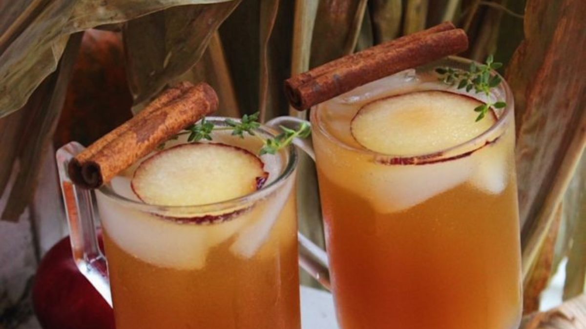 Apple Cider Bourbon Cocktail (with Plums & Thyme).