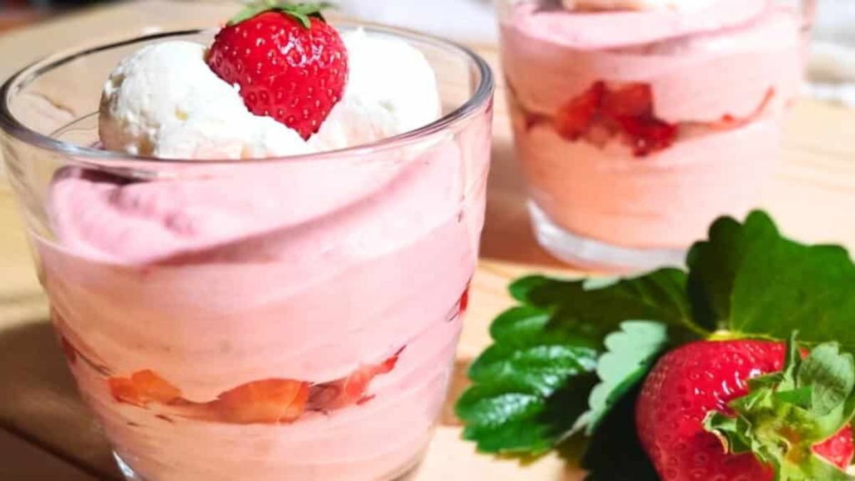 Awesome Strawberry Quark Cheese Mousse, A Quick, Creamy Dessert.