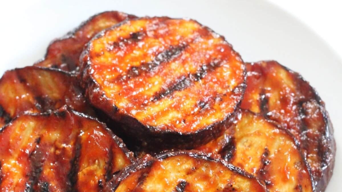 BBQ Grilled Eggplant Steaks (Gluten-Free, Vegan).