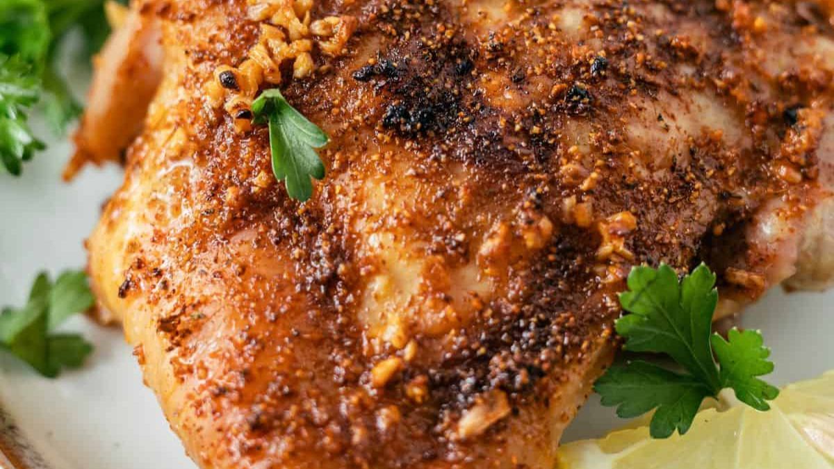 Baked Bone-in Chicken Thighs.