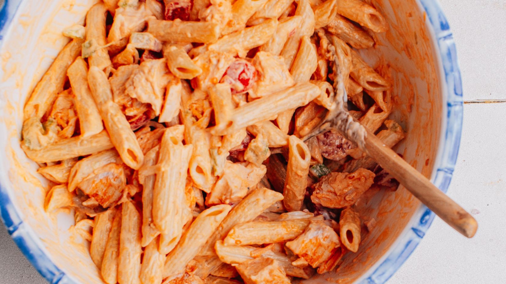 Buffalo Chicken Pasta Salad.
