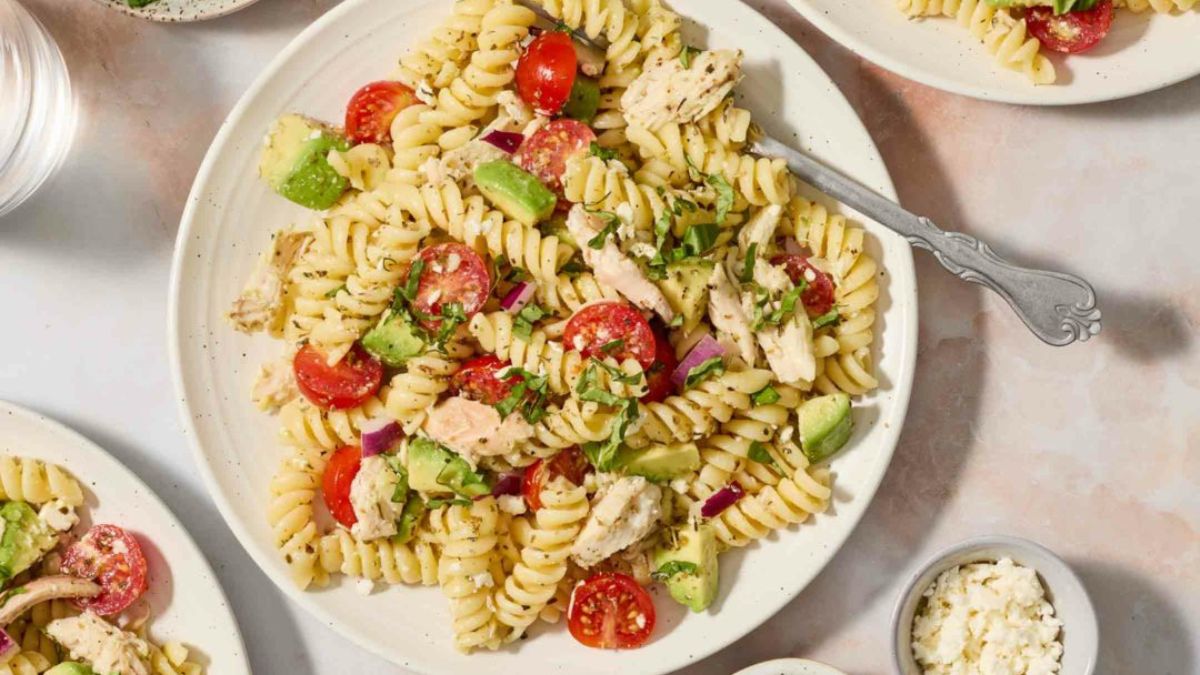 Chicken Avocado Pasta Salad.