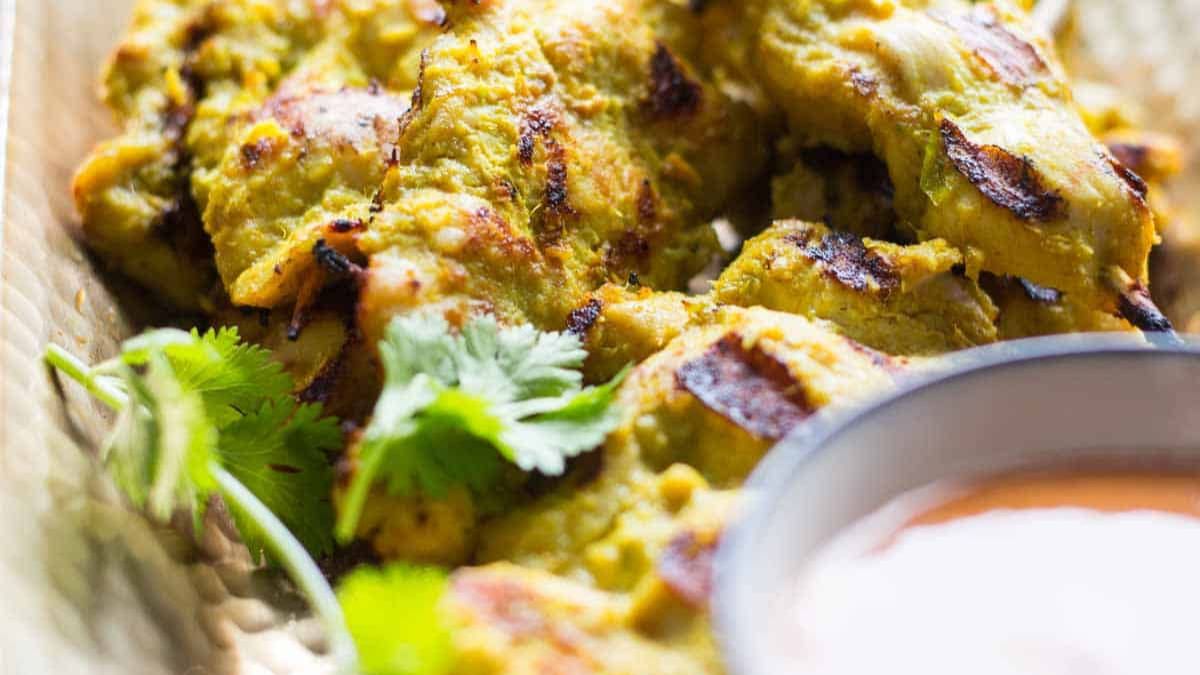 Chicken Satay Skewers.
