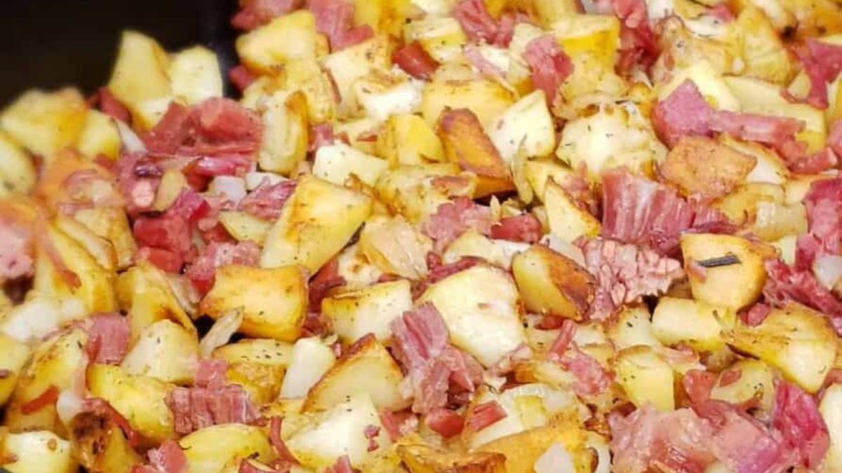 Corned Beef Hash with Shirred Eggs.