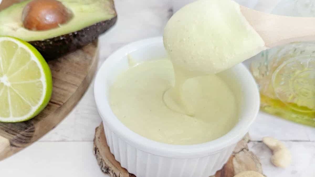 Creamy Avocado Lemon and Lime Salad Dressing.