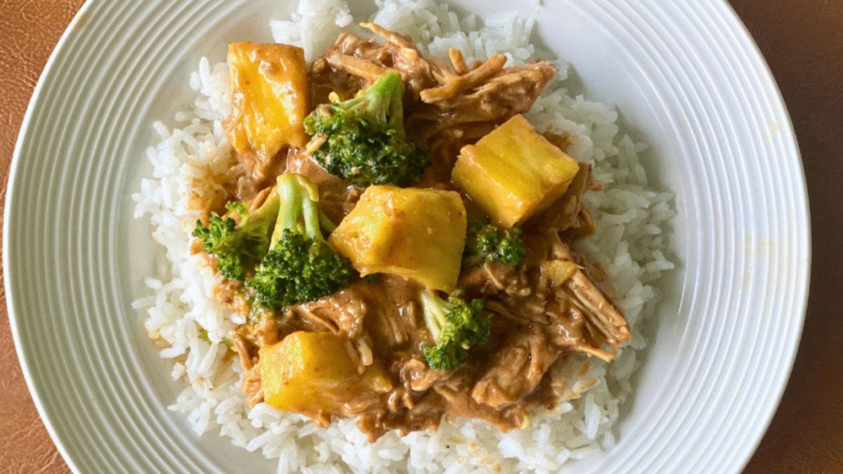 CrockPot Coconut Peanut Chicken.