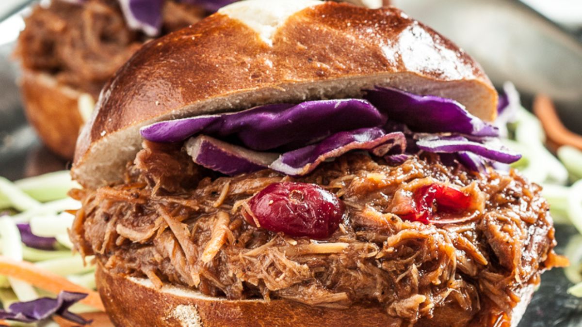 Crockpot Cranberry BBQ Pulled Pork.
