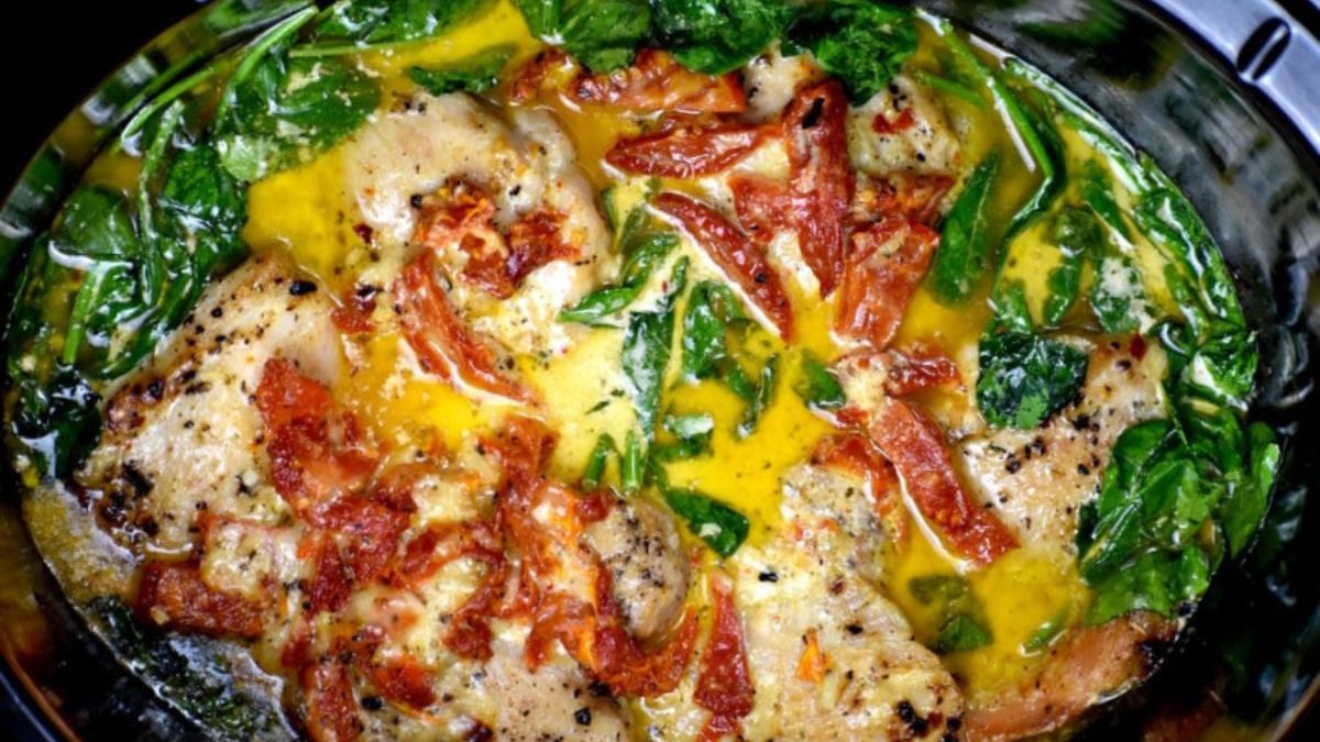 Crockpot Tuscan Chicken.