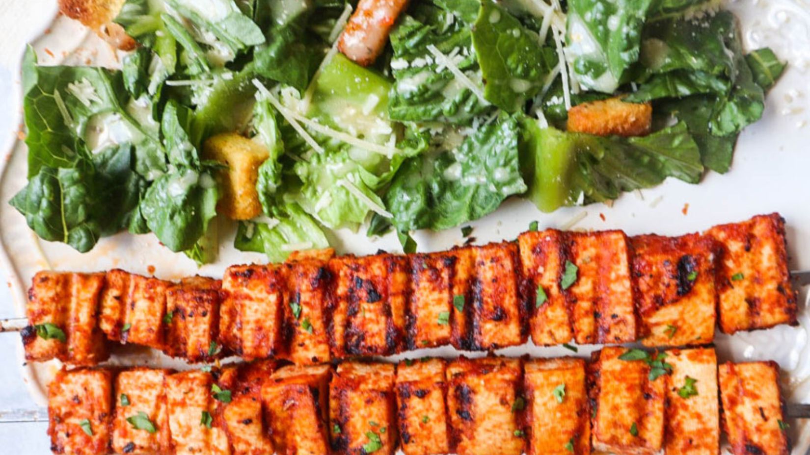 Delicious Greek Tofu Skewers.