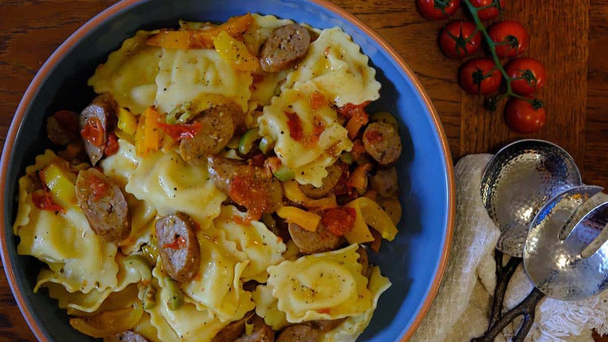 Easy Italian Sausage Pasta Salad Recipe.
