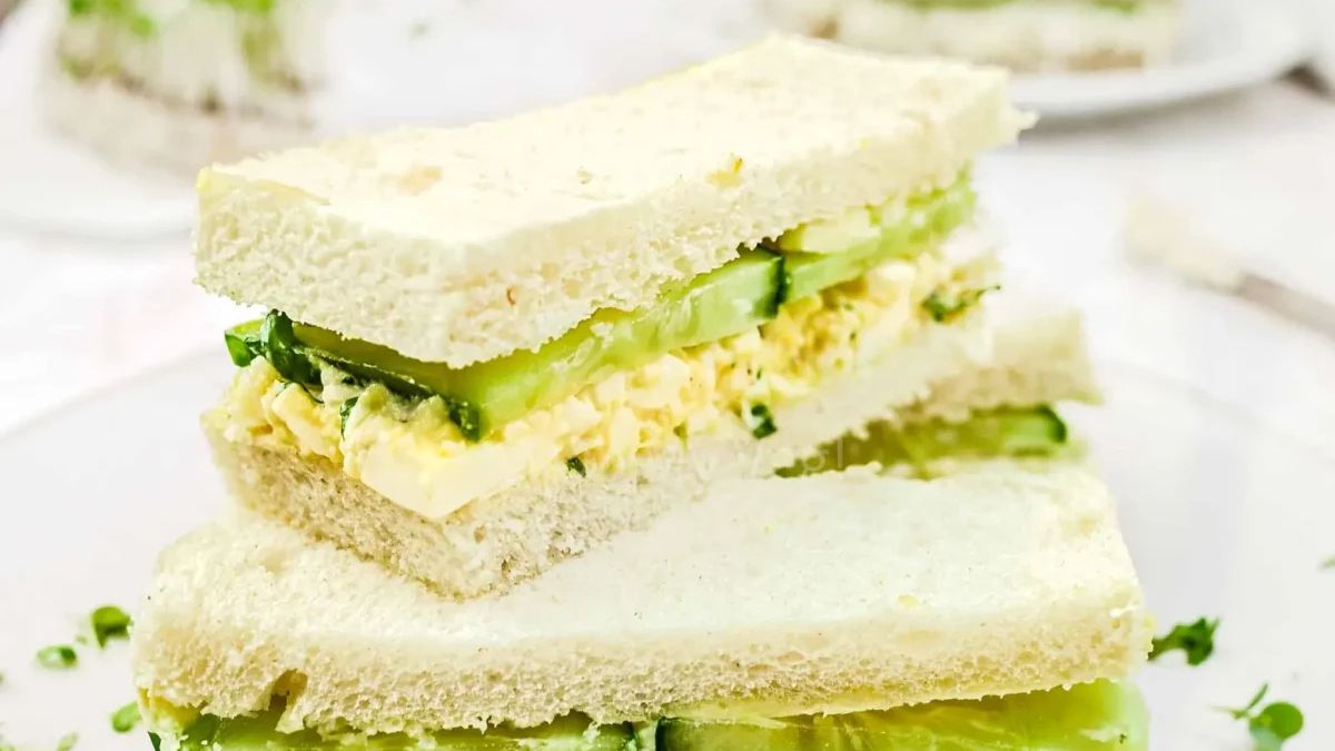 Egg and Cucumber Sandwiches.