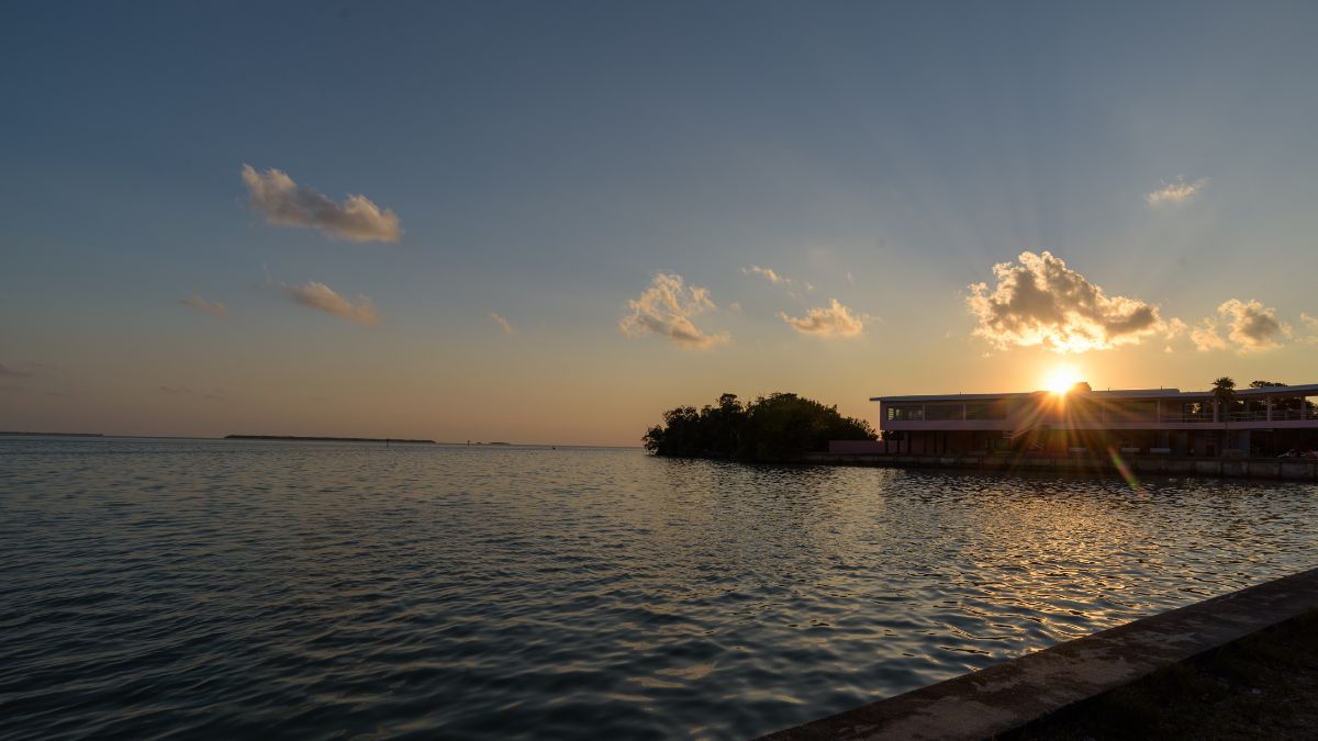 Florida bay at sunset in the everglades national park
