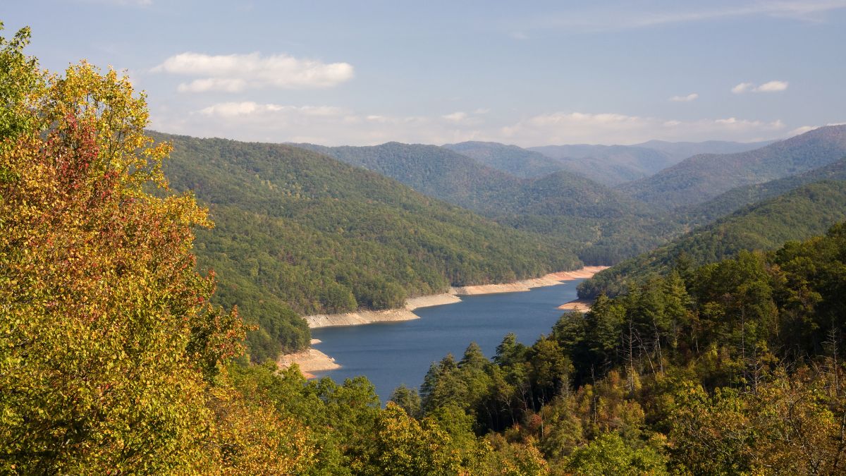 Fontana Lake in North Carolina in the Fall.