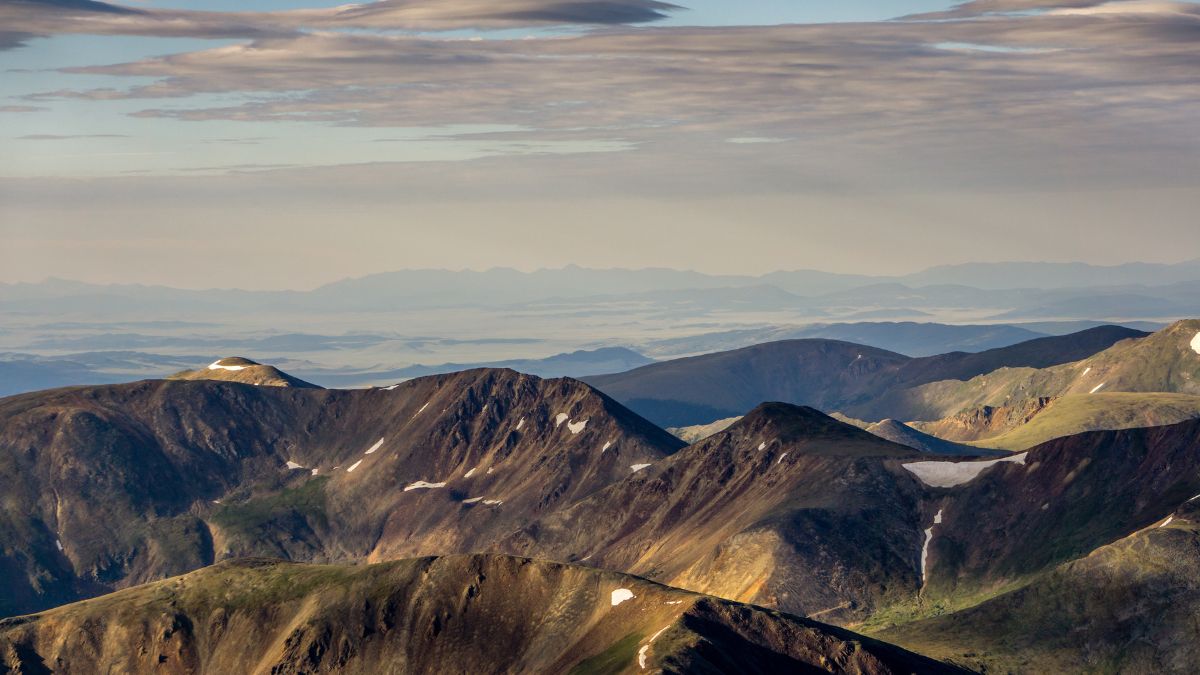 From the summit of Grays Peak, the view south into South Park.