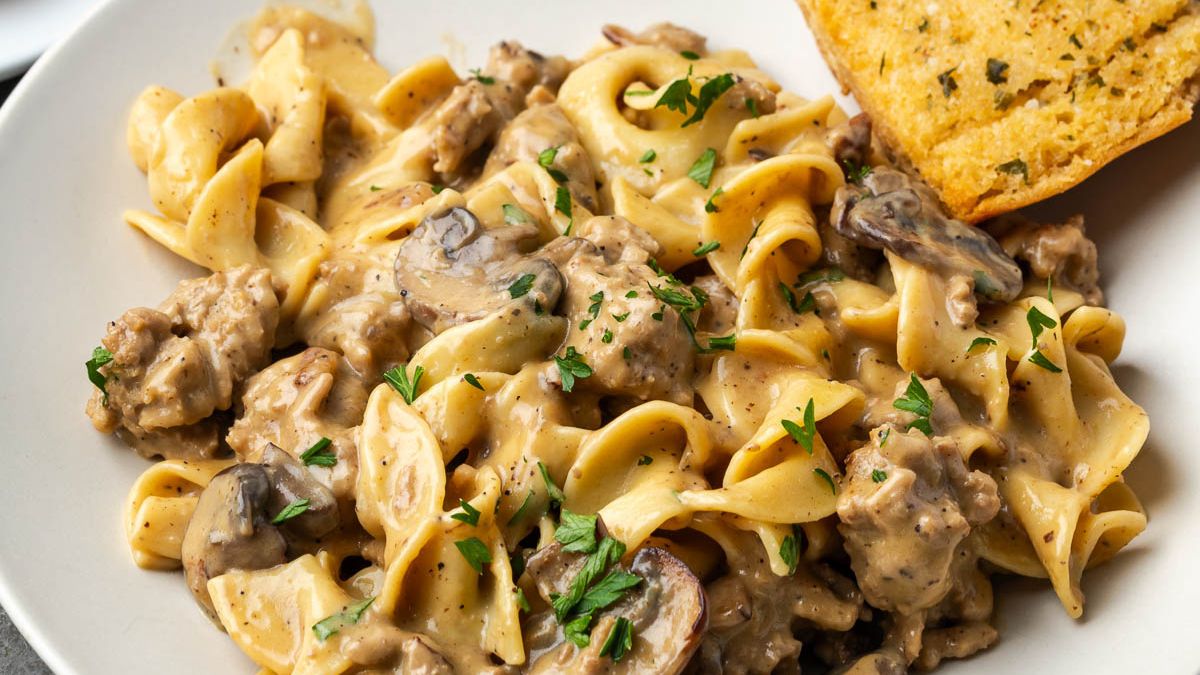 Ground Turkey Stroganoff.