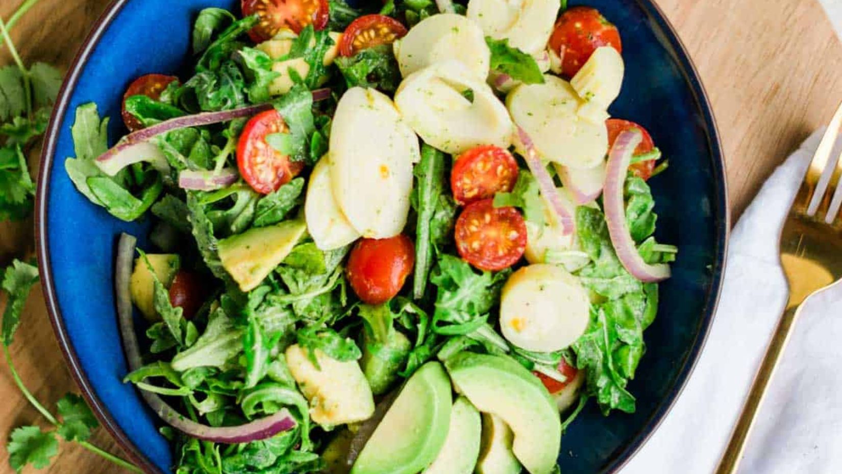 Hearts of Palm Salad with Vegan Avocado Dressing (Ensalada de Palmitos).