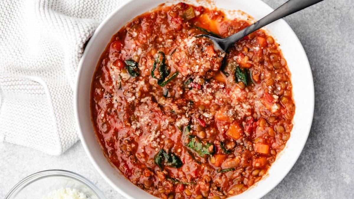 Instant Pot Sausage Lentil Soup.