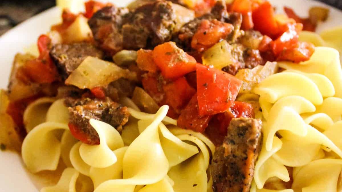 Italian Crock Pot Pepper Steak (Dump & Go).