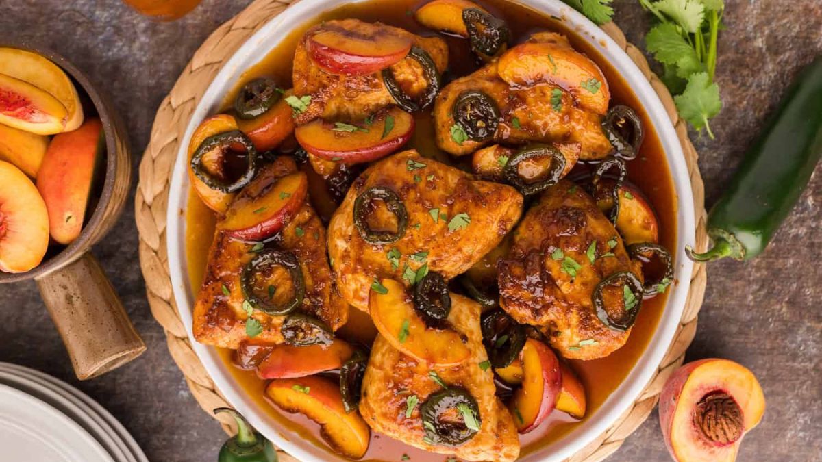Jalapeno Chicken with Peaches.