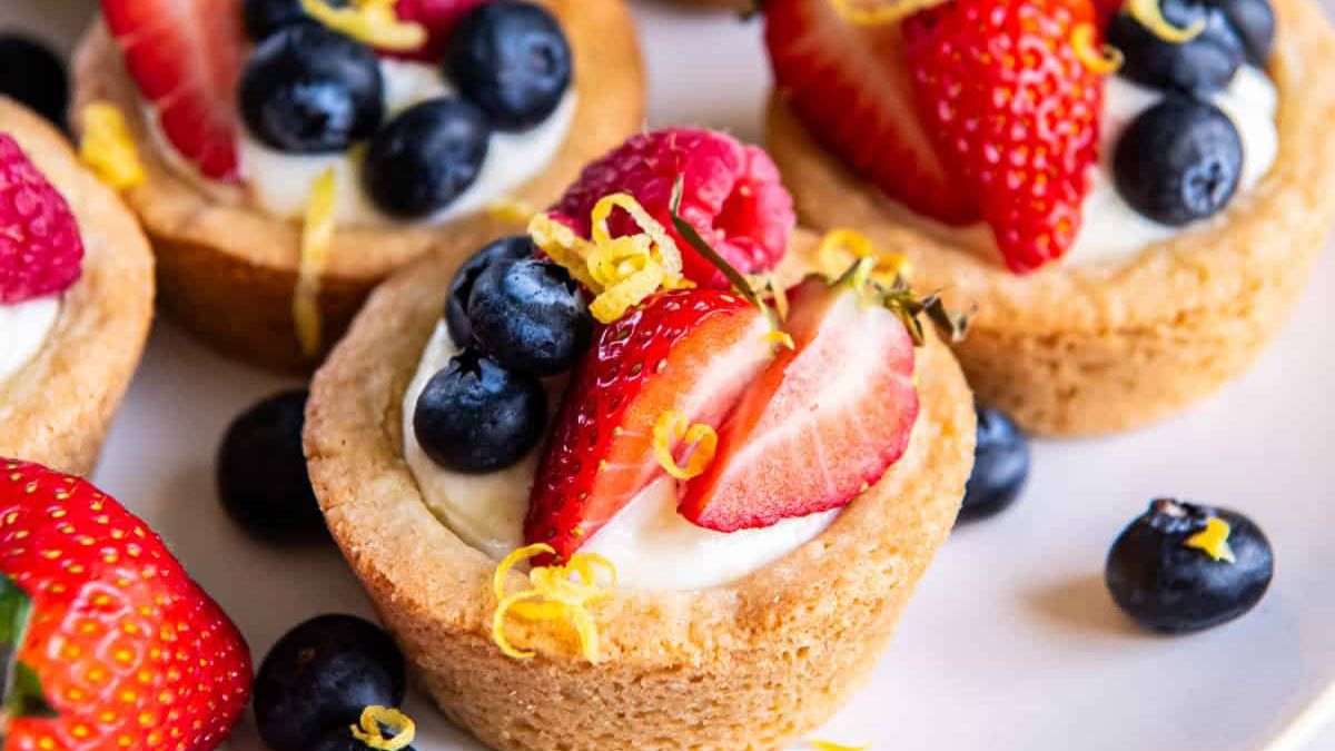 Lemon Berry Cookie Fruit Tartlets.