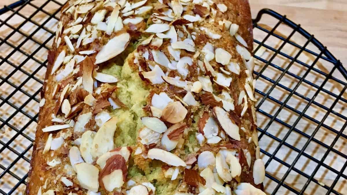 Lime Twist Banana Bread with Almonds.