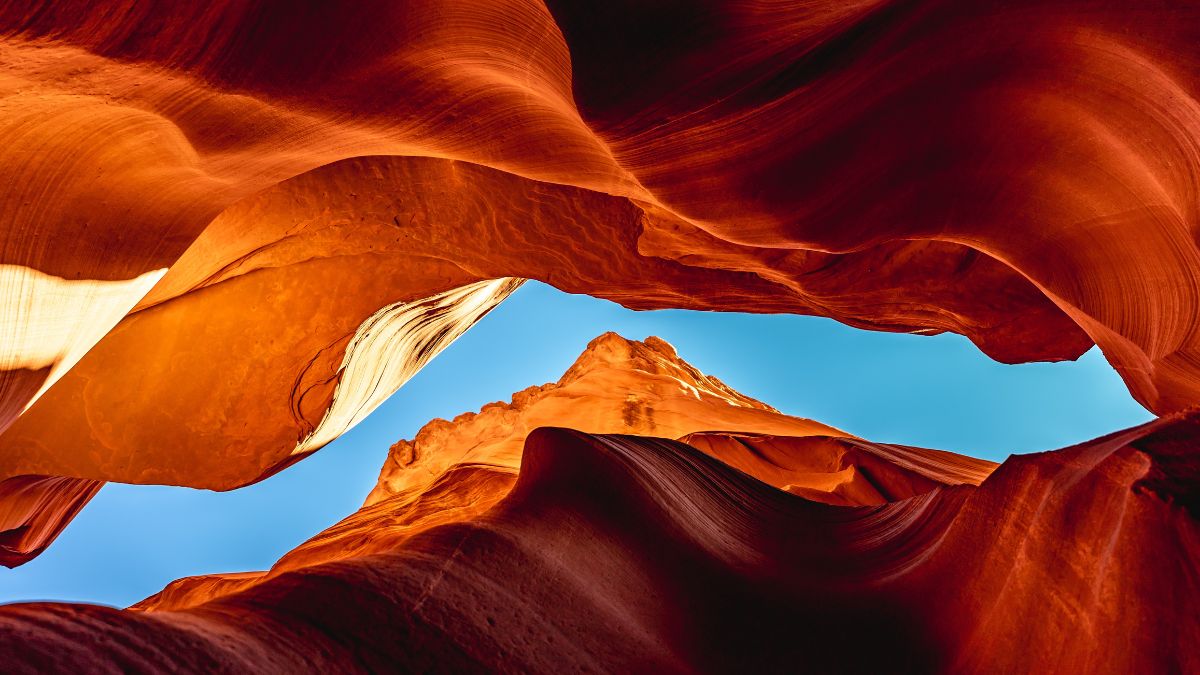 Lower Antelope Canyon or Corkscrew slot canyon National park in the Navajo Reservation near Page, Arizona USA. Antelope canyon is United States landmark and tourist spot.