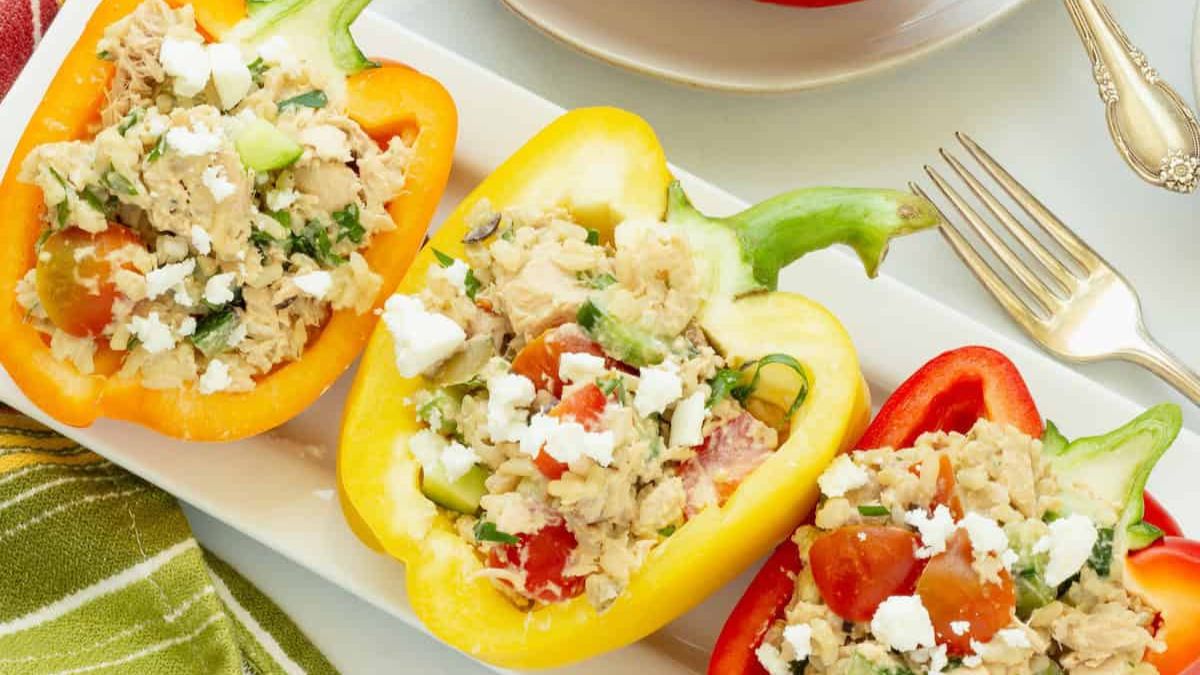 Mediterranean Tuna Stuffed Peppers.