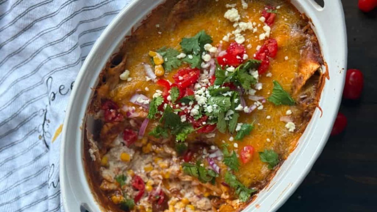 Mexican Street Corn Enchiladas.