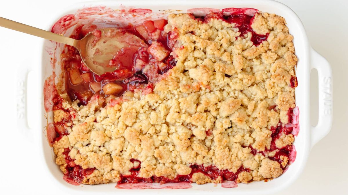 Plum and Apple Crumble.