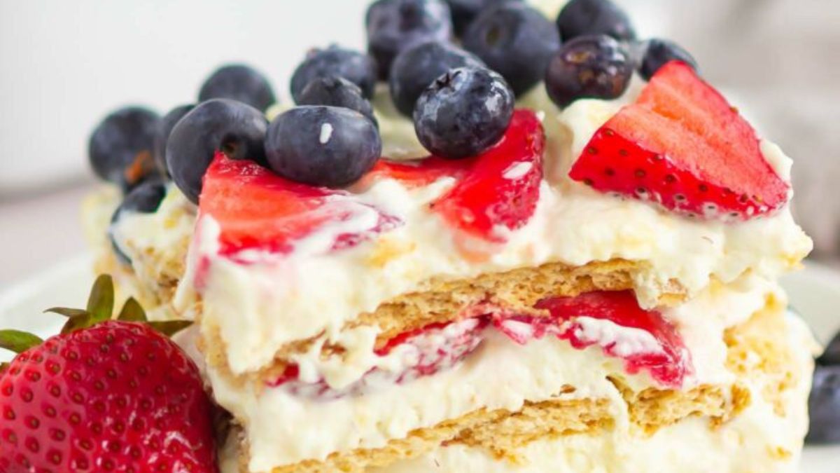 Red, White and Blue Icebox Cake.