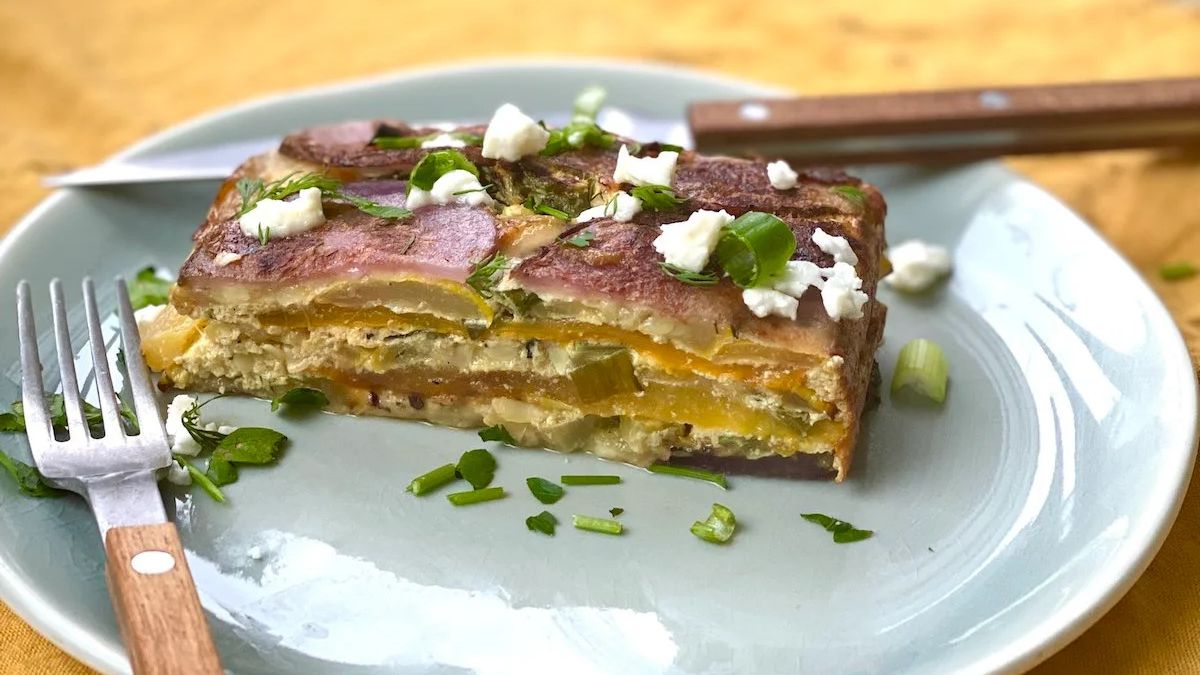 Roasted Vegetable Frittata (Layered and Baked).