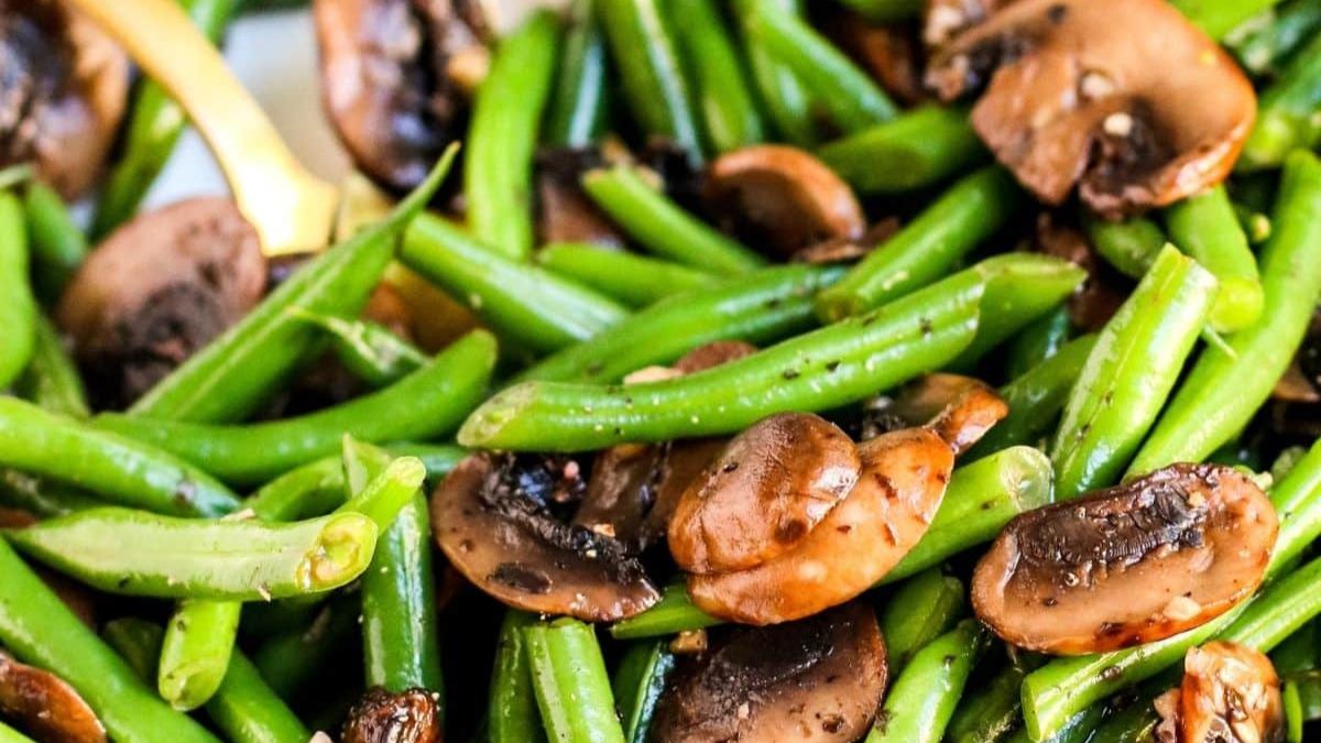 Sauteed Green Beans with Mushrooms.