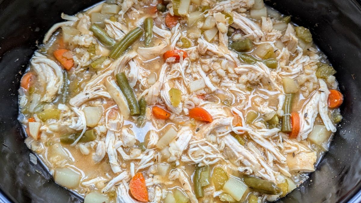 Slow Cooker Chunky Chicken Barley Stew.