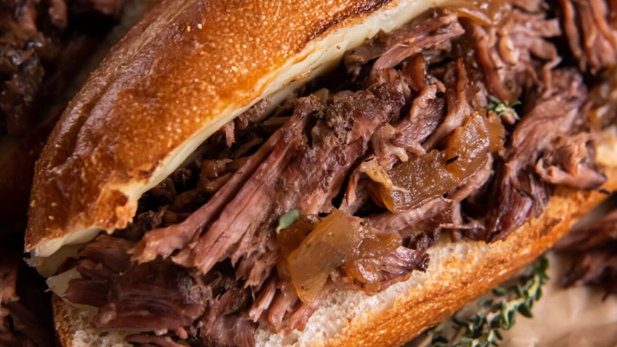 Slow Cooker French Dip Sandwiches.
