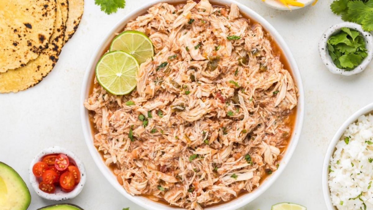 Slow Cooker Salsa Chicken.