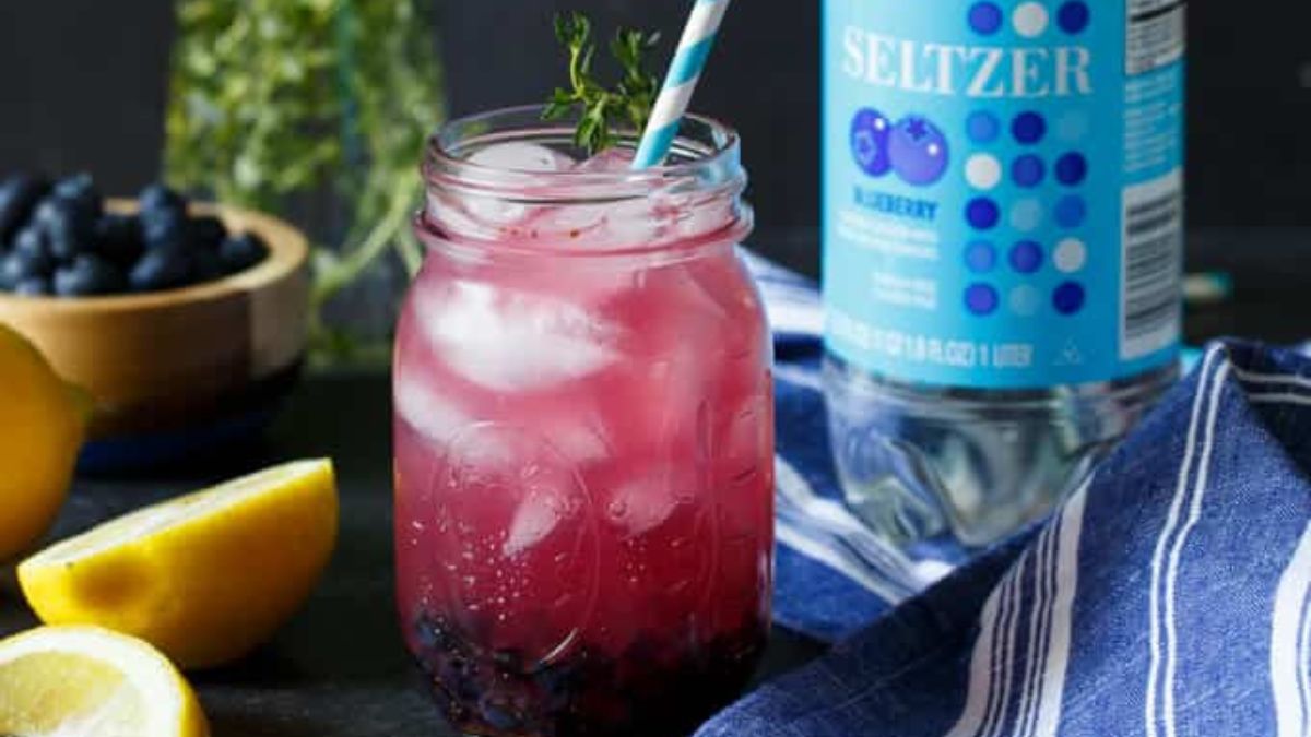 Sparkling Blueberry Thyme Lemonade.