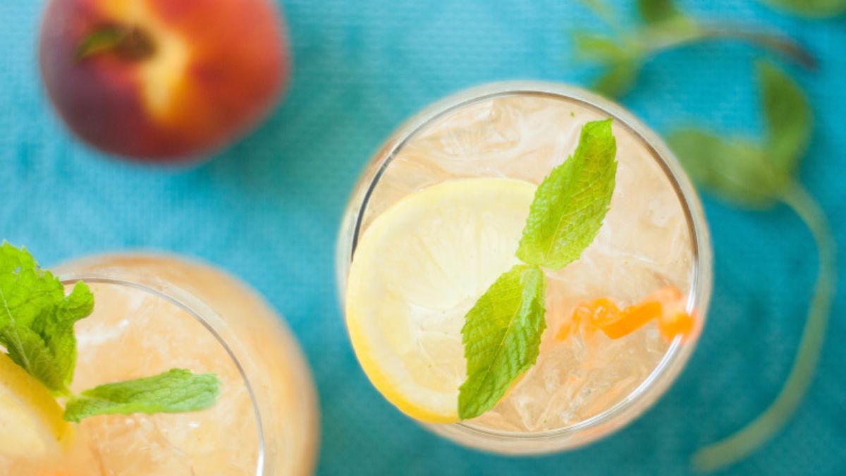 Sparkling Peach Mint Lemonade.