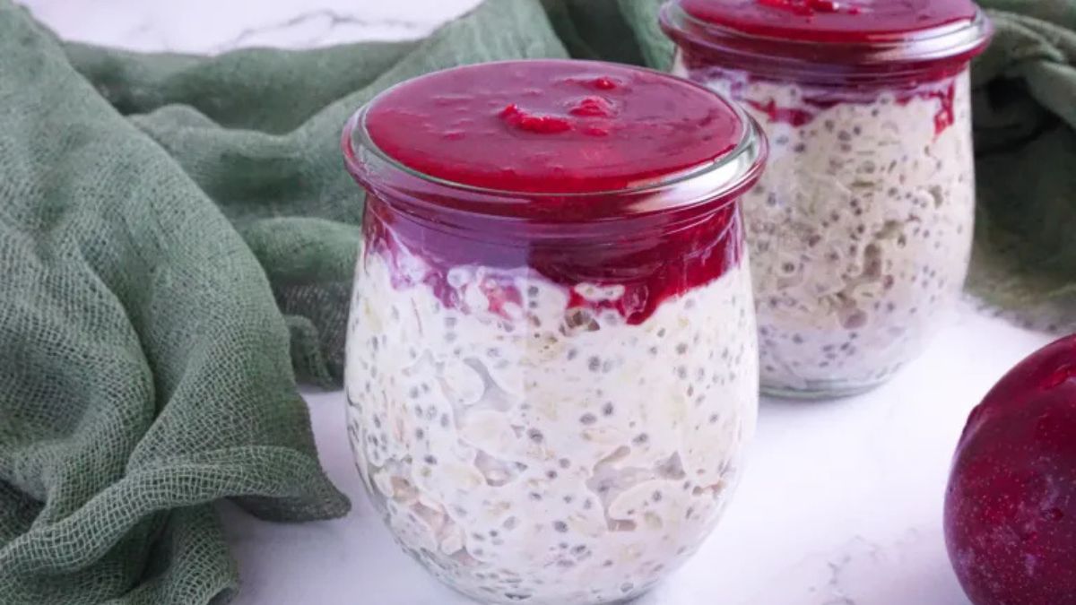 Spiced Plum Overnight Oats.